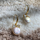 Handmade Natural Baroque Coin Pearl with Zircon Bow Hook Earrings,Cute Bow earring Elegant Dainty earring, Wedding Earrings, Bridesmaid Gift