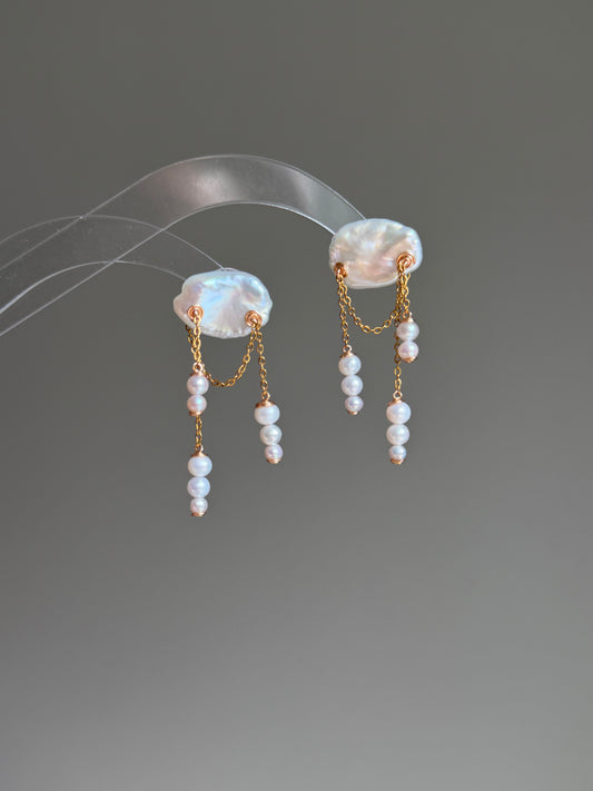AURORA — Baroque Pearl Dangle Earrings