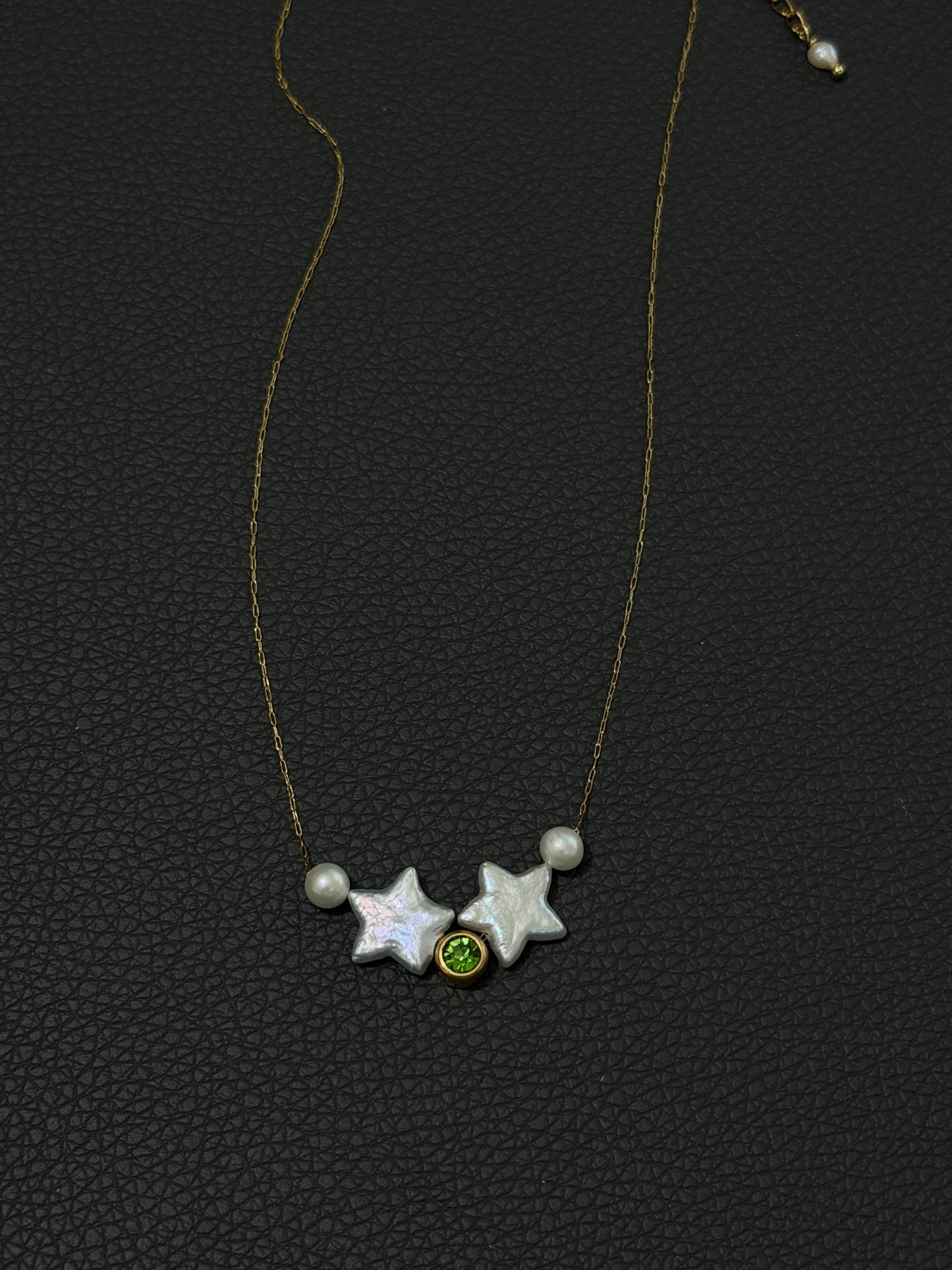 Dainty Celestial Baroque Pearl Star Choker Necklace,Custom Birthstone Pearl Necklack