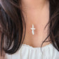 Natural Baroque Cross Pearl Pendant Necklace Elegant Gold Jewelry