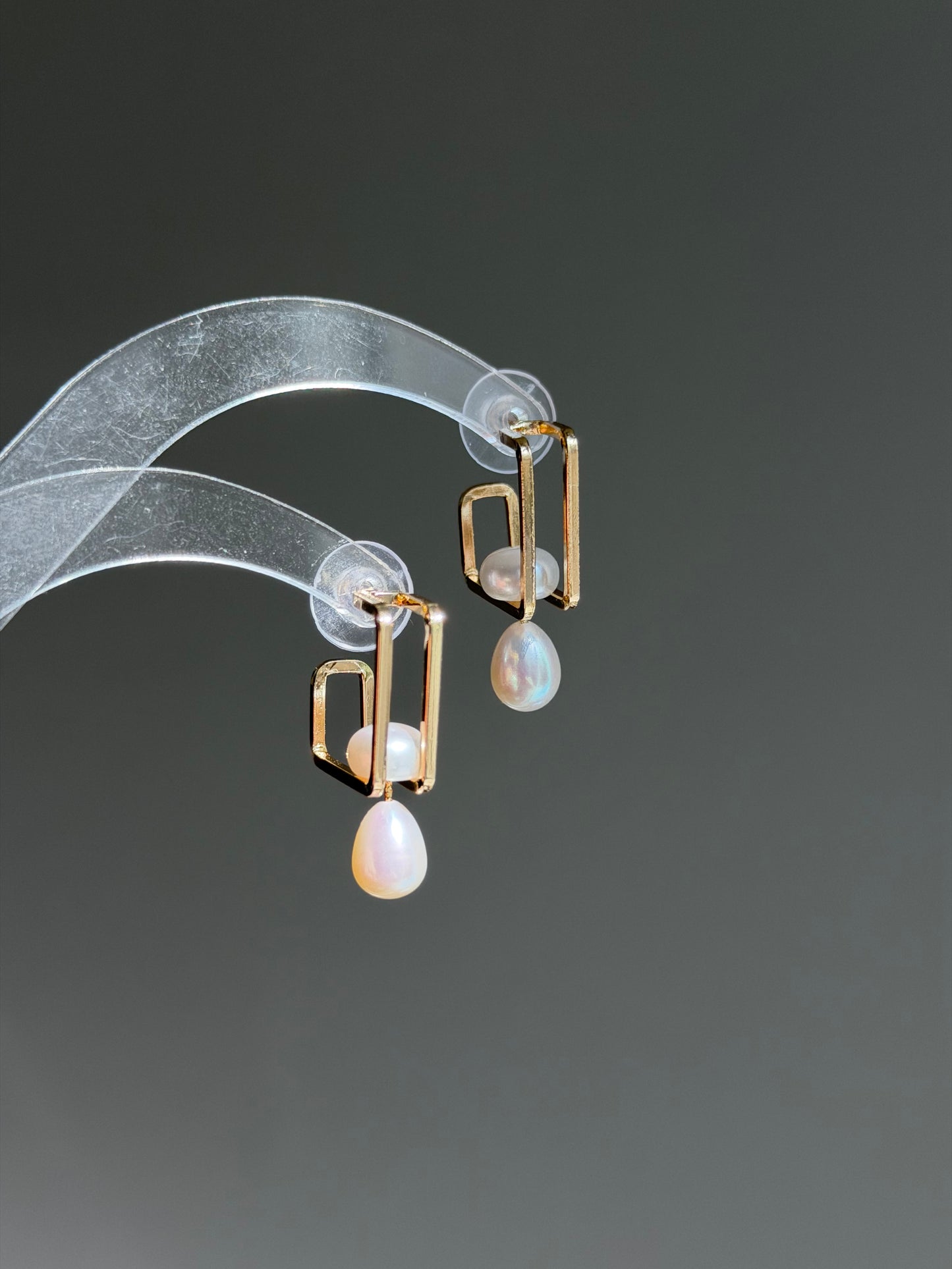 ORBITA Moving Freshwater Pearl Earrings in 14K Gold Filled
