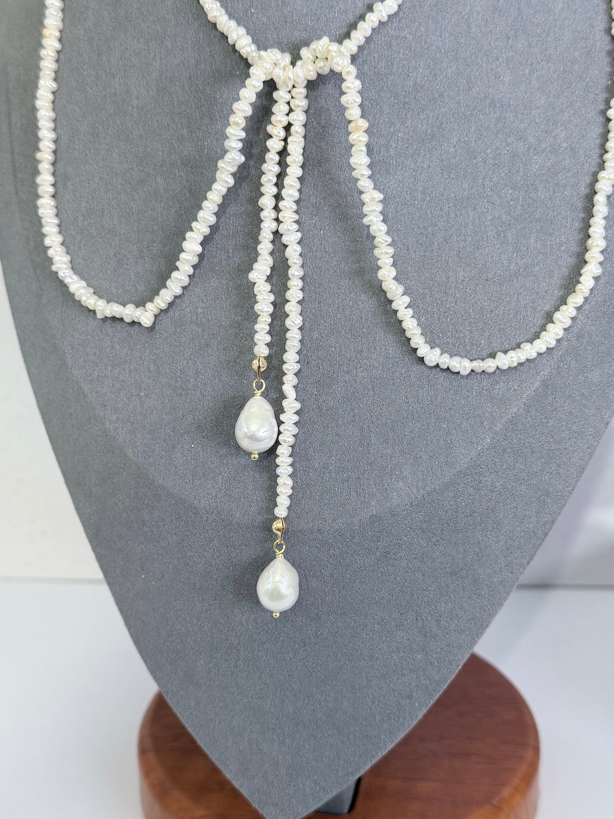 Baroque Pearl Lariat Backdrop Necklace – Versatile Multi-Way Styling