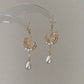 Star & Moon Pearl Dangle Earrings | High Luster Bridal Jewelry | 18K Gold Plated - Jinger Crafting