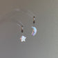 Freshwater pearls baroque star and moon shape studd dangle earring,multiple use pendant,gift for her,christmas gift