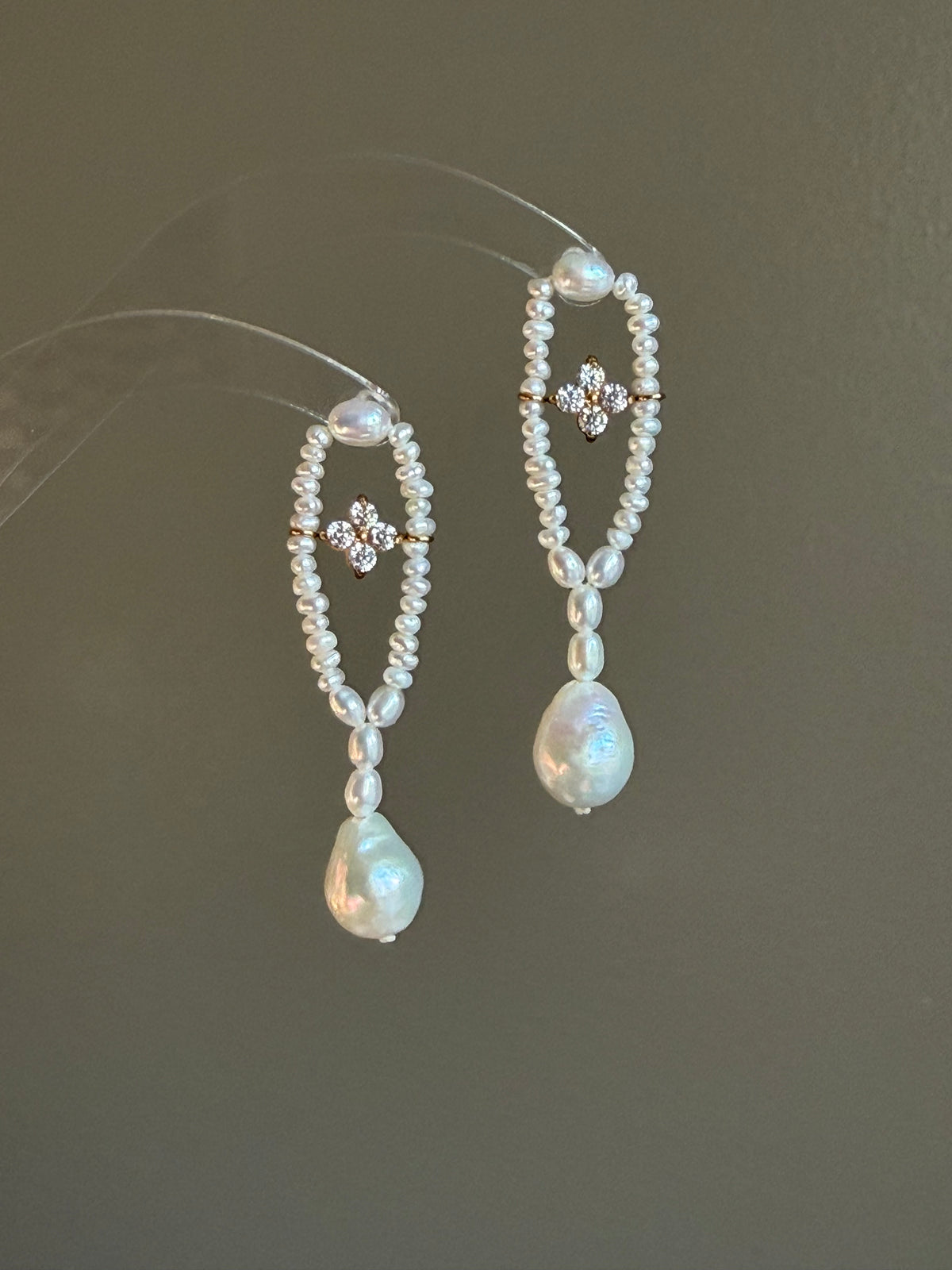 Odette Lucky Clover Pearl Earrings