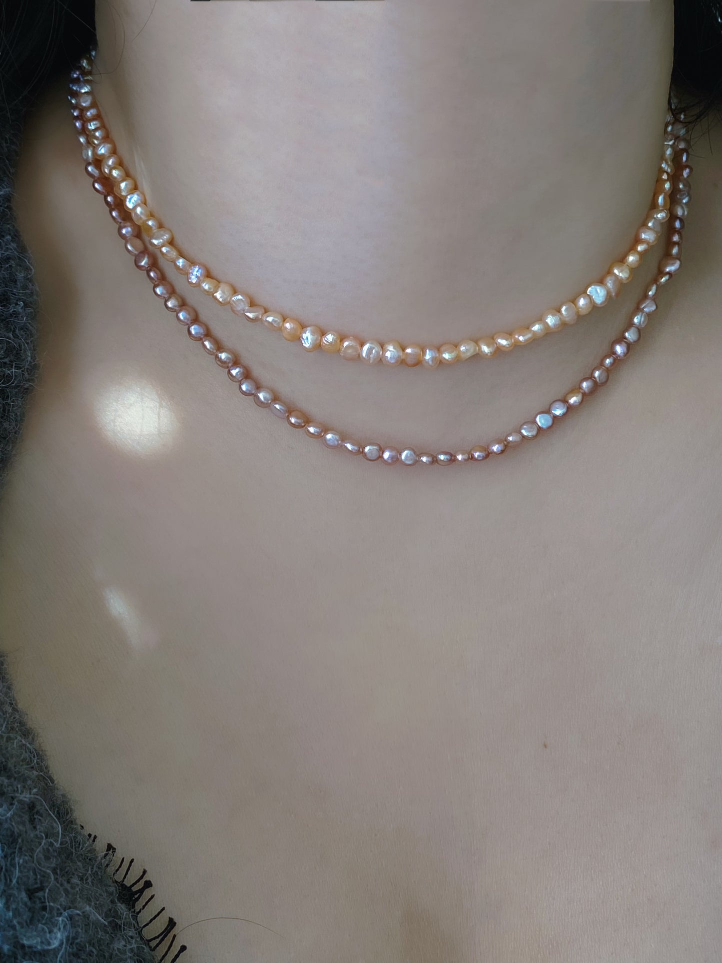 Spring exclusives Handmade Minimalist tiny colorful petal pearl dainty chocker necklace with removal pendant gift for her  anniversary gift