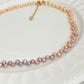 Tipsy Grape Gradient  Baroque Pearl Necklace Dreamy Wisteria Pearl Necklace 16’’ | Multi-Color Freshwater Petal Pearl Choker Gift for her
