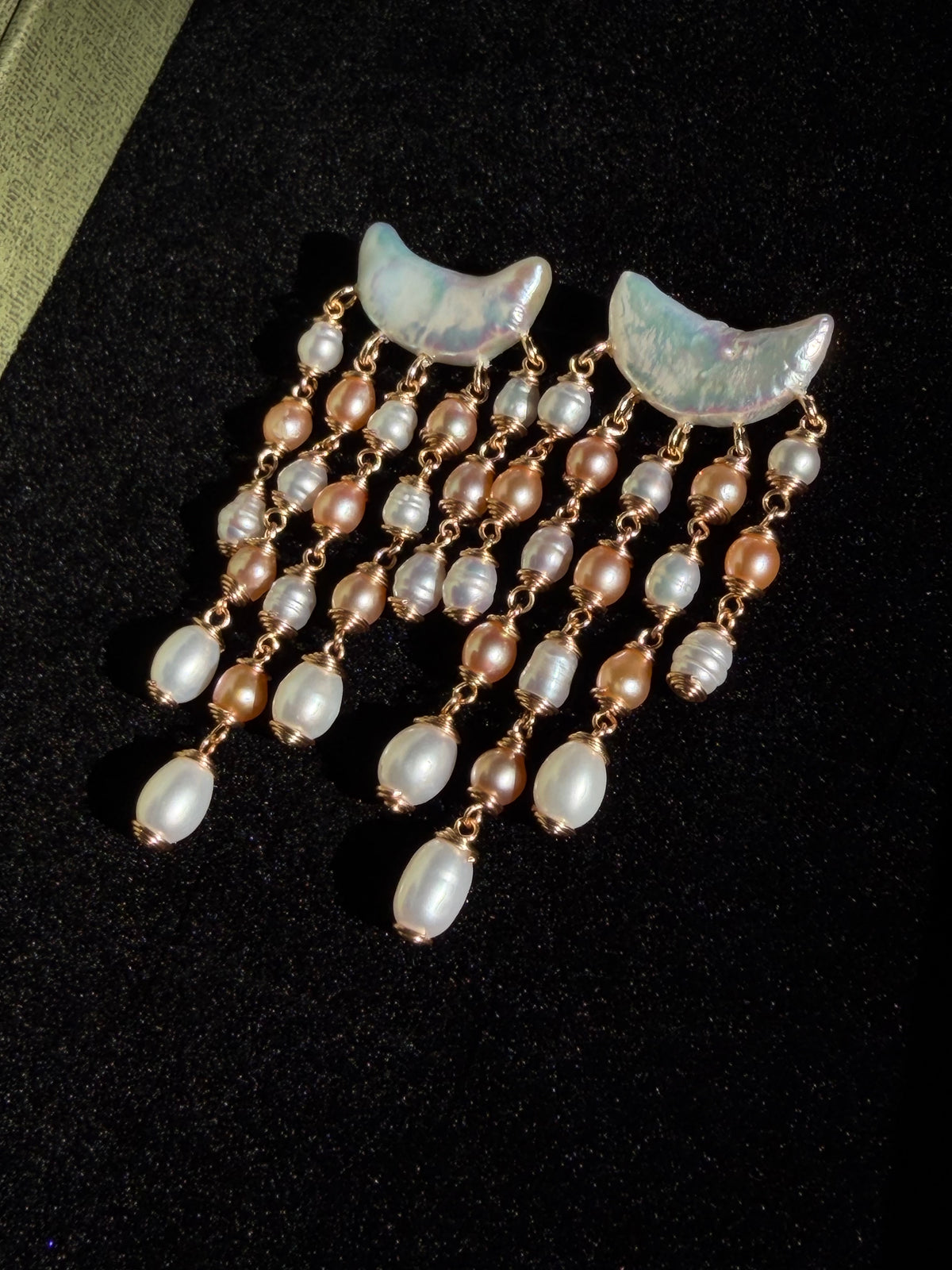 MOONLIT VEIL Freshwater baroque Pearl Chandelier Earrings