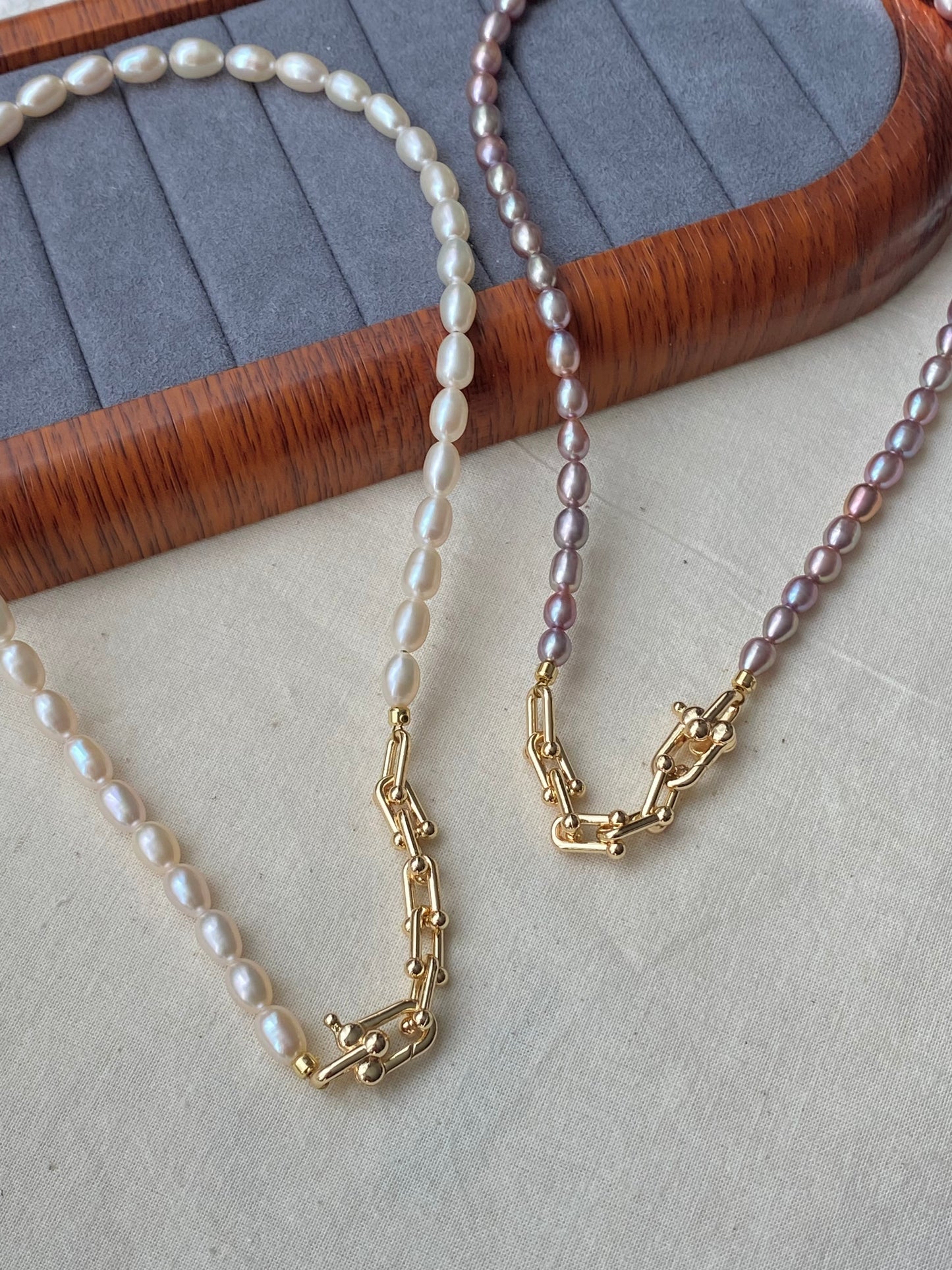 Balloon Pearl Necklace – Handmade Baroque Pearl Devil or Santa Statement Jewelry