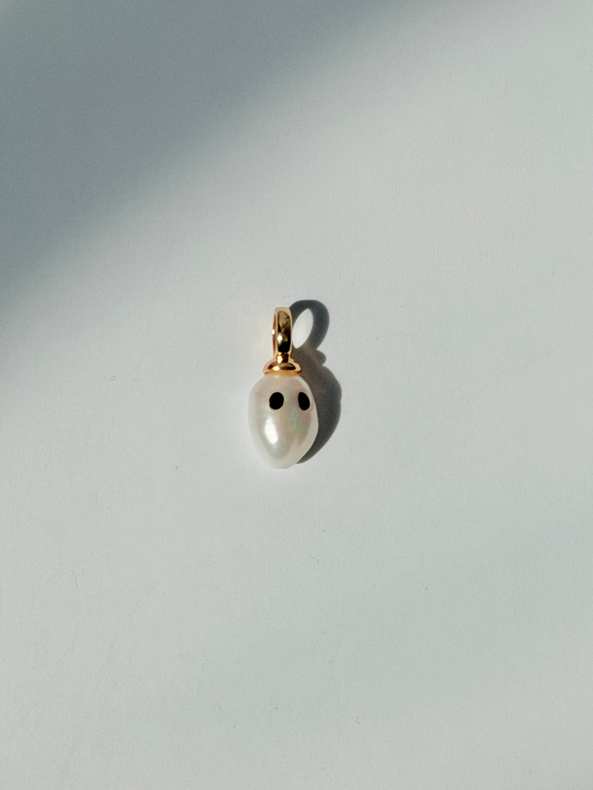 Halloween Jewelry Tiny Pearl Ghost Charm | Bleeding Eye Baroque Pearl