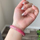 Natural Cherry Blossom Rain Rhodonite Flower leaf Bangle  Bracelet -emanate love and compassion/gift for love/Self-Expression