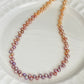 Tipsy Grape Gradient  Baroque Pearl Necklace Dreamy Wisteria Pearl Necklace 16’’ | Multi-Color Freshwater Petal Pearl Choker Gift for her