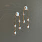 Sylvie Double Chain Pearl Earrings