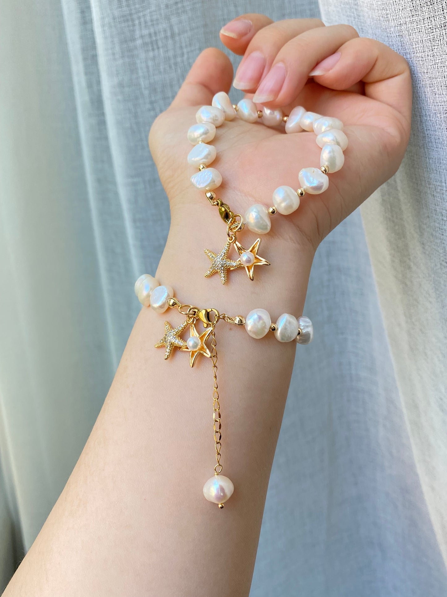 Baroque Pearl Starfish Akoya Bracelet Anklet
