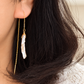 Raine Aurora | Biwa Pearl Threader Earrings