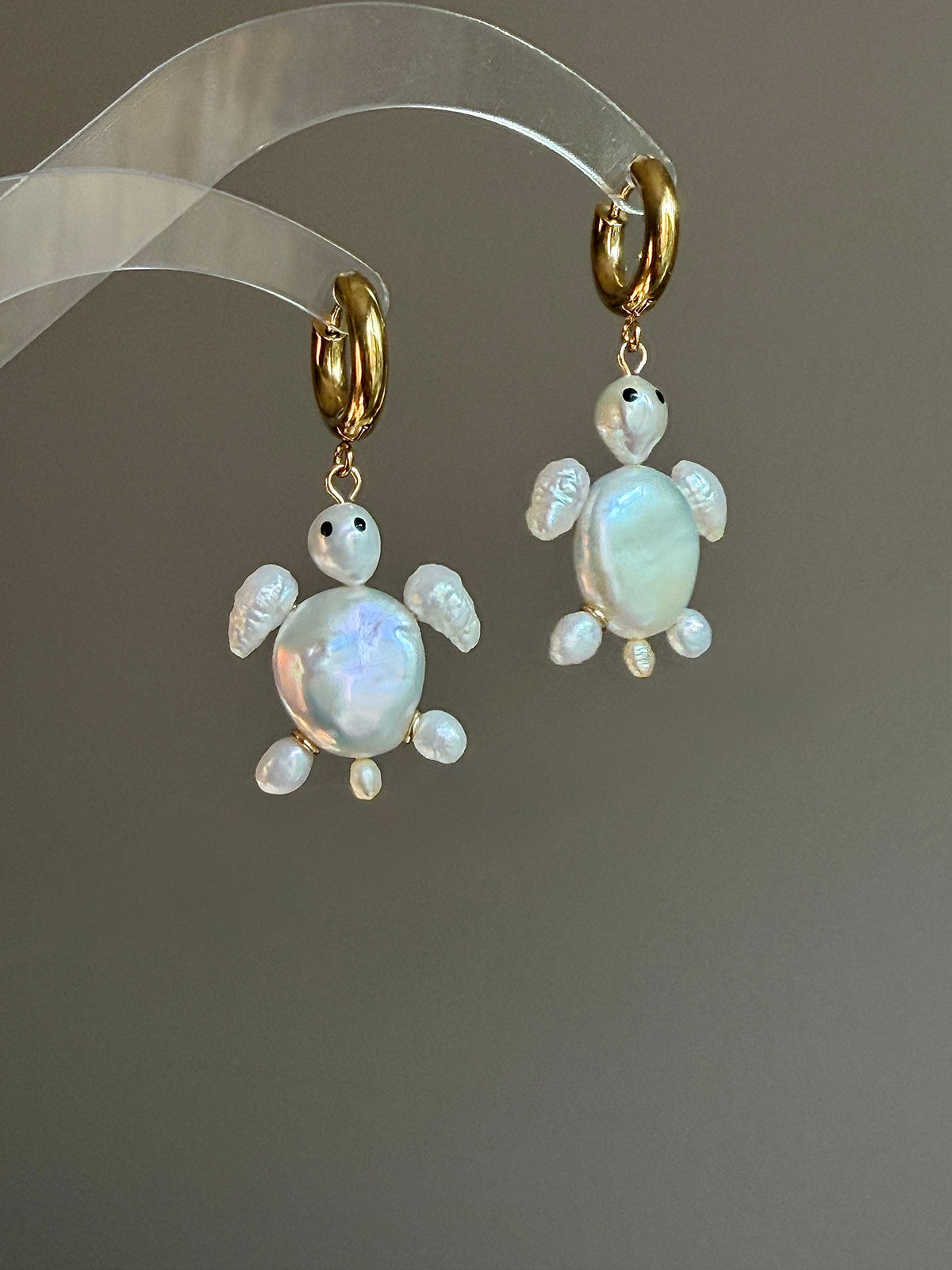 TIDELING | Baroque Pearl Sea Turtle earring or Necklace