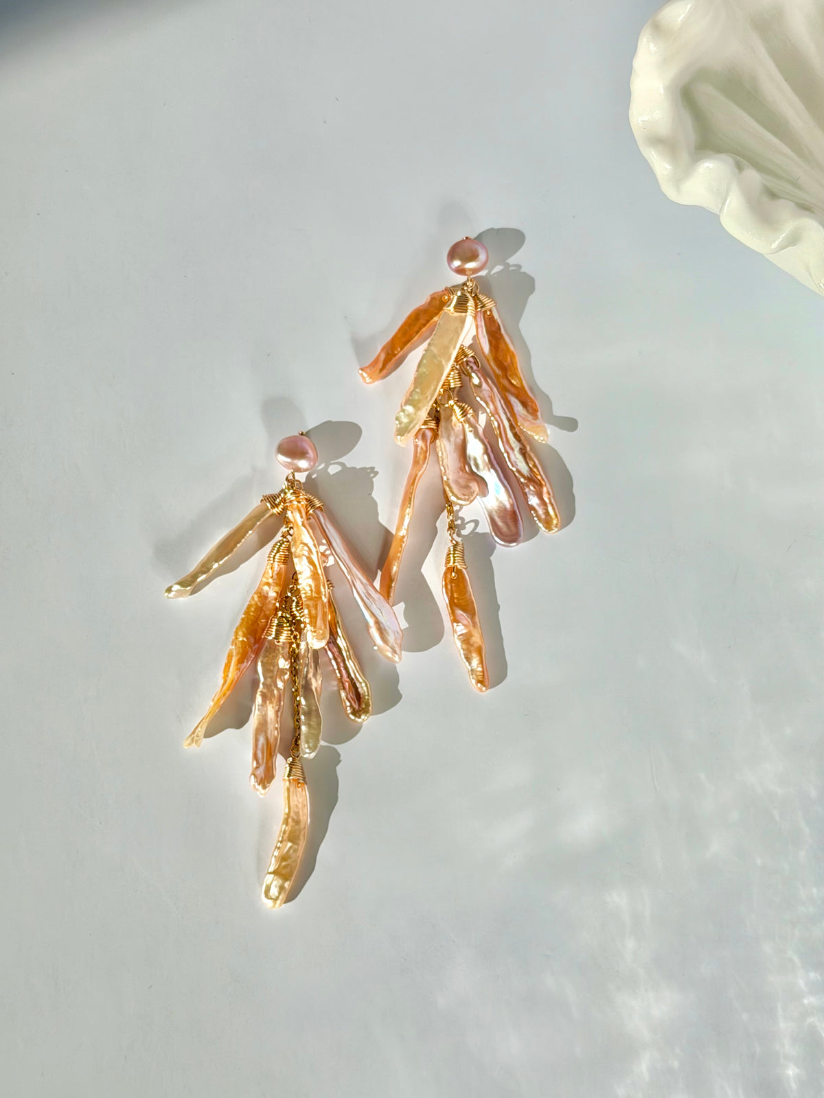 Freshwater Pearl Cascade Earrings | SOLARA Sunset Rain