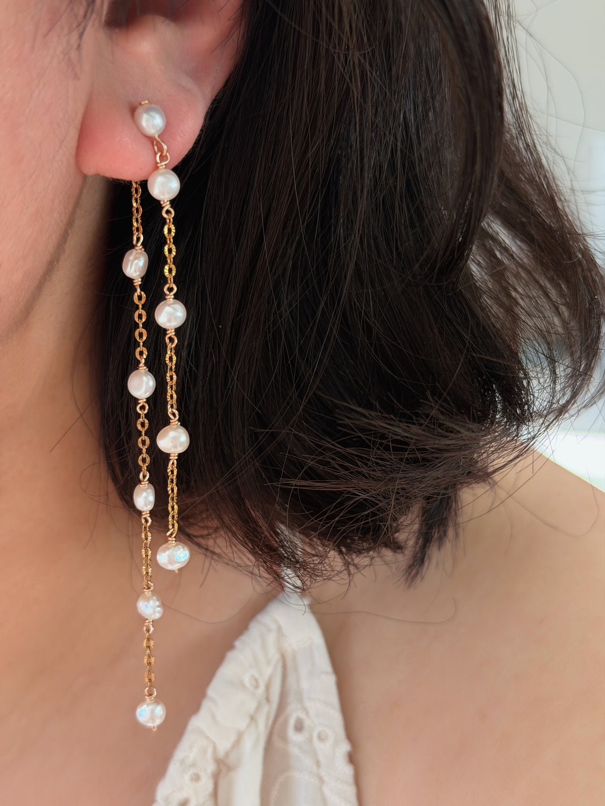 Celeste Convertible baroque Pearl Tassel Earrings