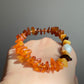 Autumn Fall Color Baltic Amber & Baroque Pearl Stretch Bracelet | Handmade Warm-Tone Jewelry