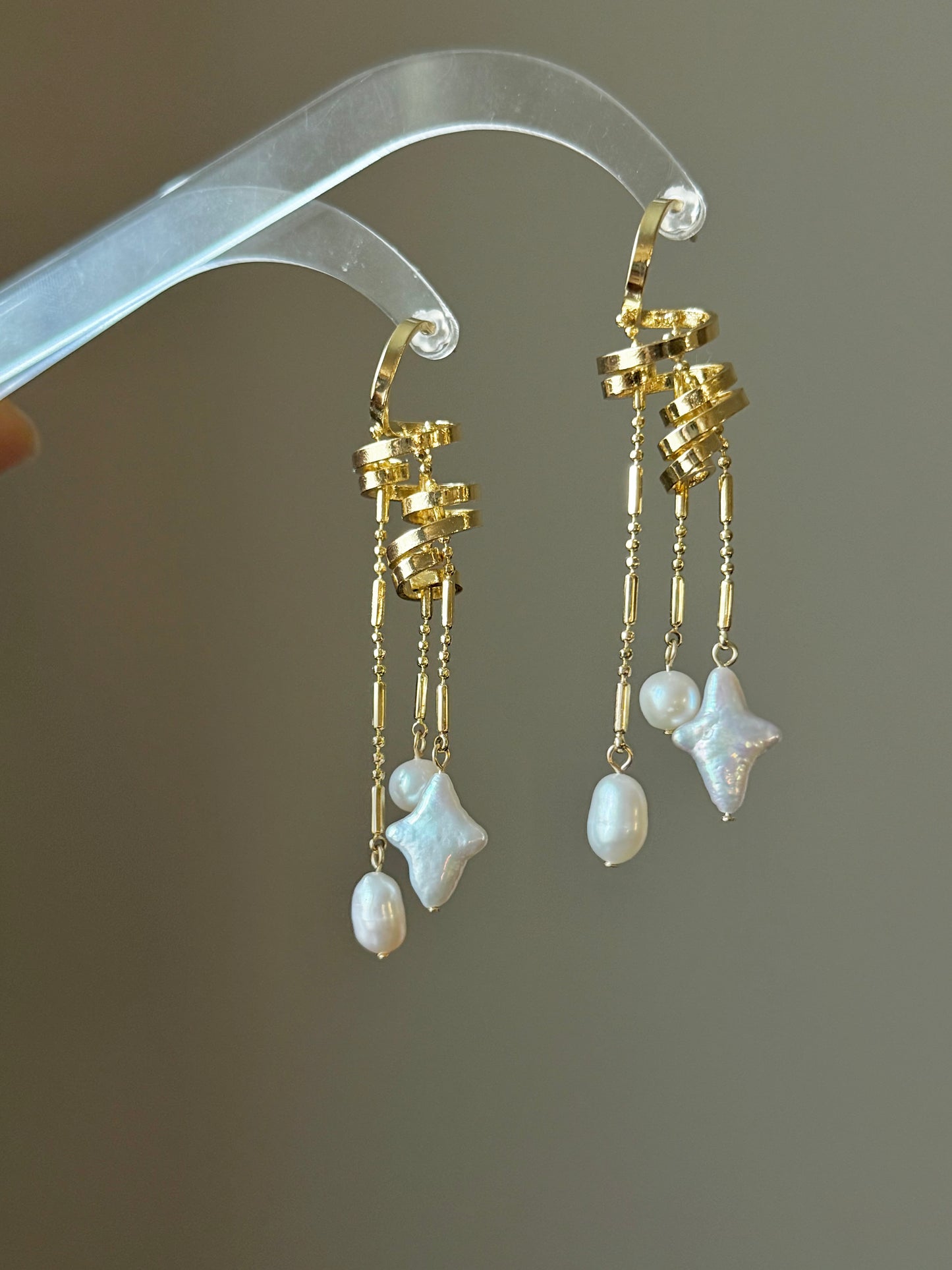 Castle in the Sky Pearl Earrings | Ethereal Celestial Jewelry –Jinger Crafting