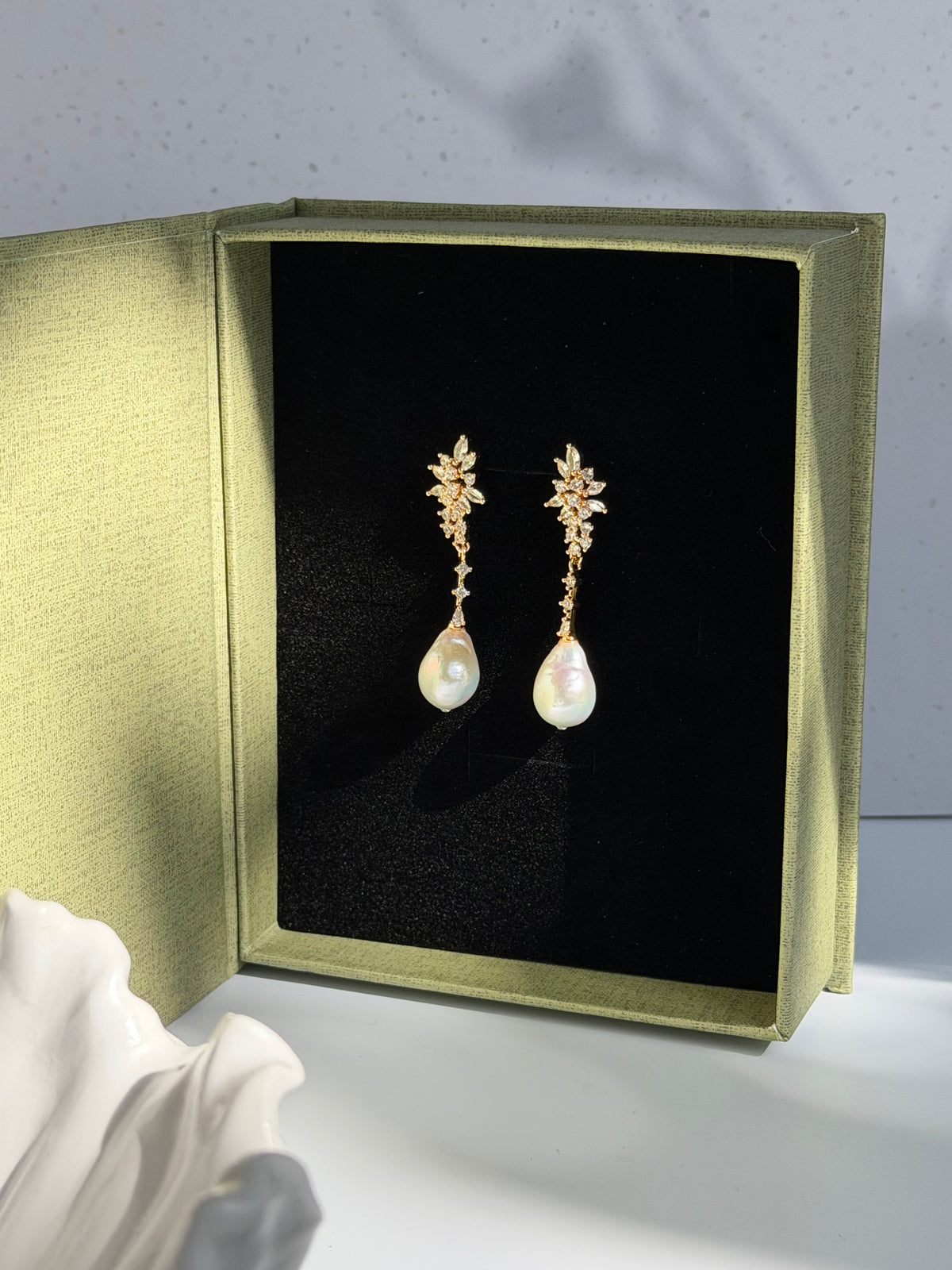 Aurora Sparkle Baroque Pearl Earrings