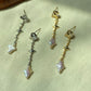 Dainty elegant Dreamworld Baroque cross star Pearl Drop Earring