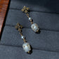 Gothic Hand carving Skull Pearl Earrings Cross Dangle Earrings Baroque Pearl stud earring Halloween earring Statement Earrings gift for her