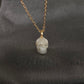 Hand -raved Freshwater Pearl Skull Pendant Necklace, Halloween Gothic Pearl Jewelry, Handmade Punk Gift for Her 14k Gold filled necklace
