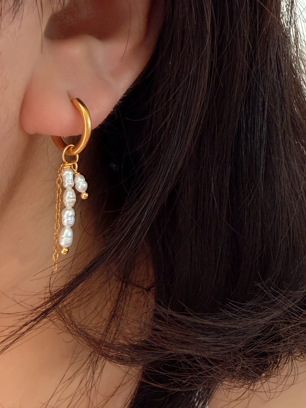 Gloria  Convertible CZ Cross & Pearl Charm Earrings