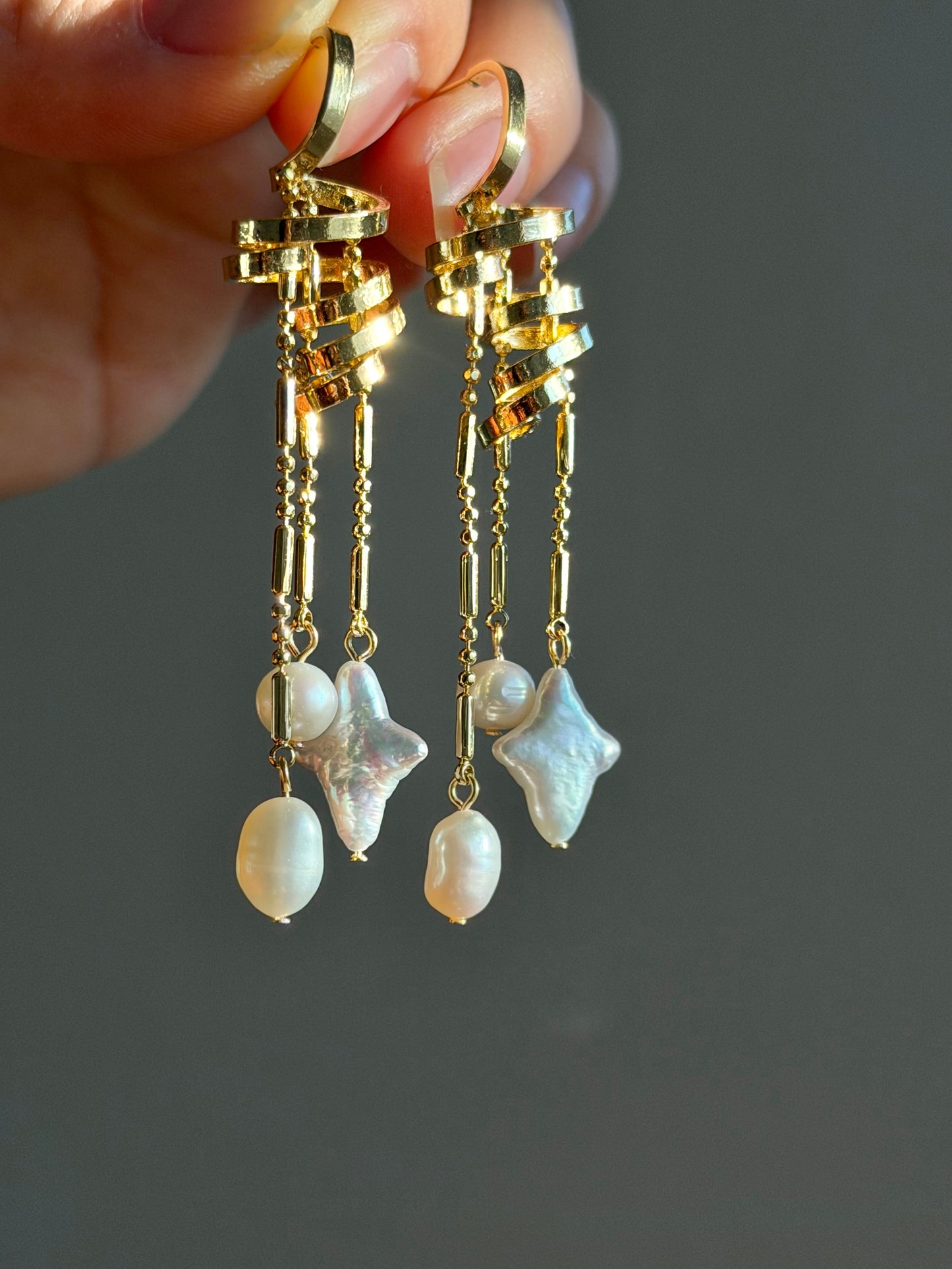 Castle in the Sky Pearl Earrings | Ethereal Celestial Jewelry –Jinger Crafting