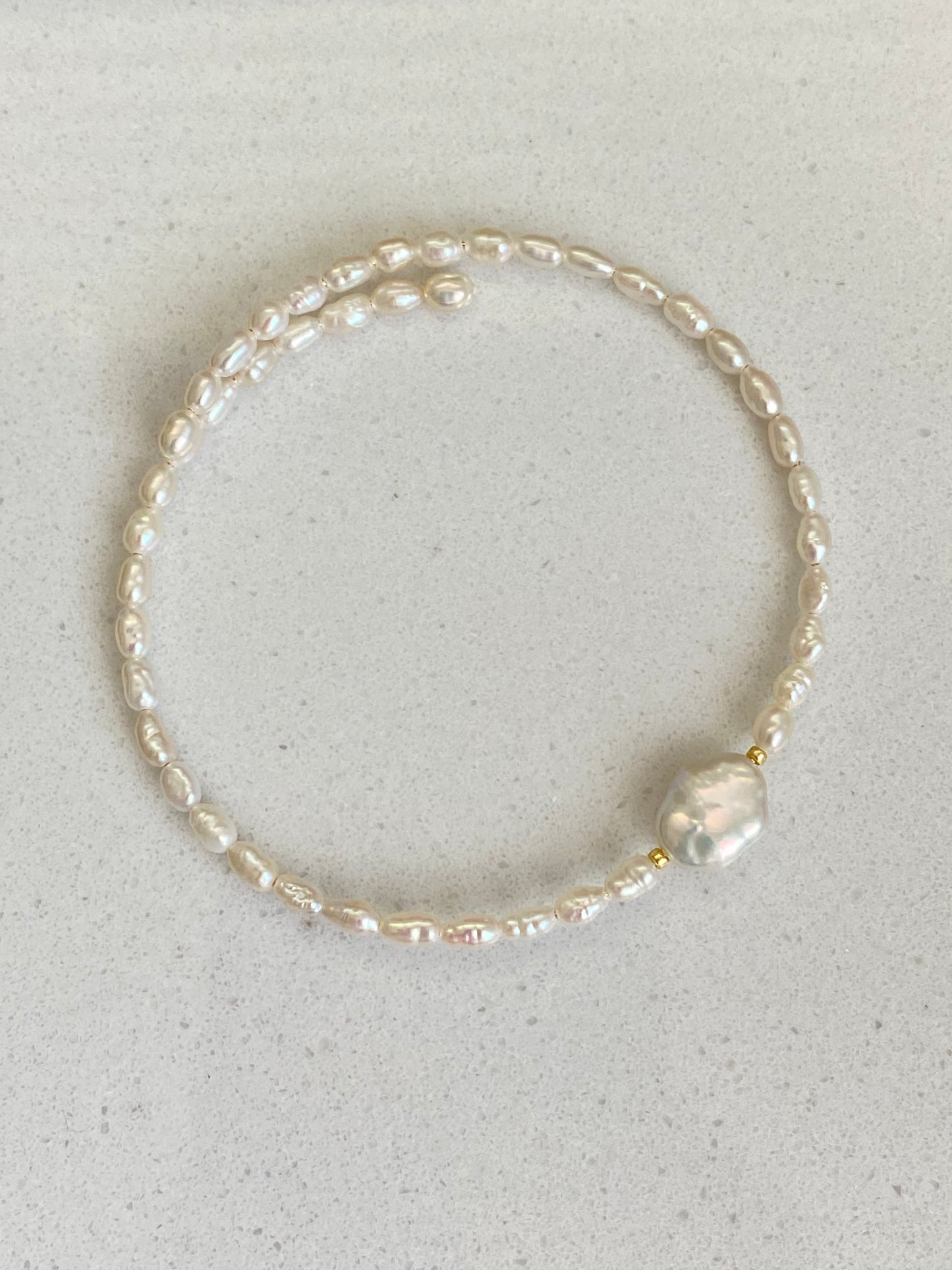 Keshi Petal Pearl Memory Bracelet | Super Minimalist Bracelet | High Luster | Wedding Bridal Bracelet | Elegant Gift for Her