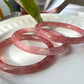 Strawberry Quartz Bangle Bracelet - Natural Healing Energy & Unique Fashion Accessory | Enhance Love and Emotional Connection