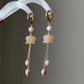 Lily of the Valley Earrings Flower Agate  Pearl Dangle Earrings Elegant Handmade Drop Earrings Bridesmaid Gift for Her Dainty tissue earring