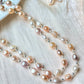 Natural freshwater pearl candy baroque nuggest stone multiple use long necklace,gift for her