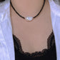 sparkling Black Spinel  Baroque Pearl Necklace Freshwater Pearl Statement Pearl Jewelry Gift for Her