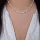 Starlit Bloom -Custom Zodiac or Star Charm Freshwater Pearl Choker, Dainty Floral Festival Necklace