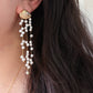 Ocean Breeze 14K Gold filled Shell baroque Keshi pearl tassel long Earring
