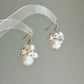 Clear Quartz & Baroque Pearl Bubble Cluster Earrings – 14k Gold Filled