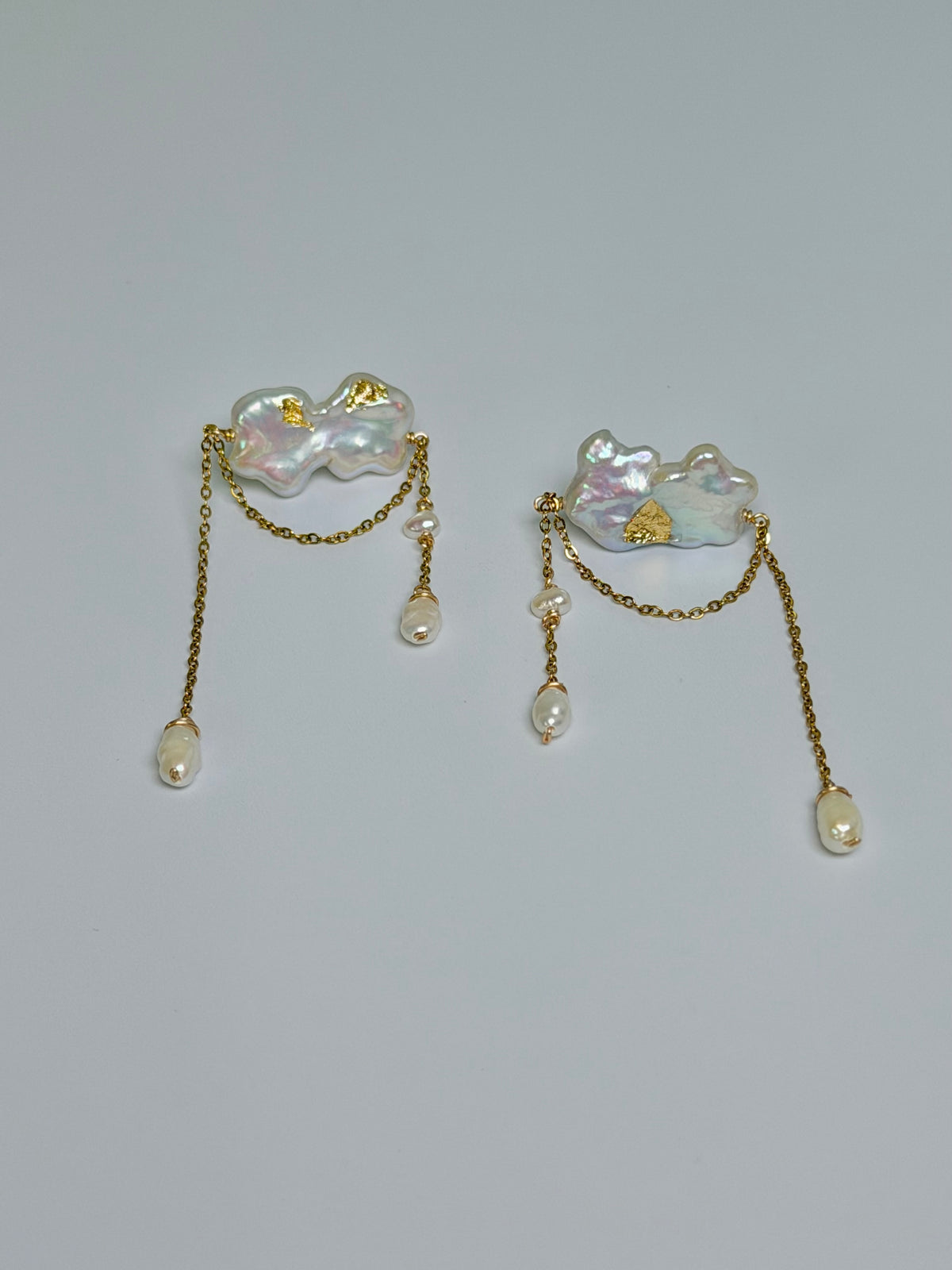 Wishing Star · Vœu Filant — Falling Star Baroque Pearl Earrings
