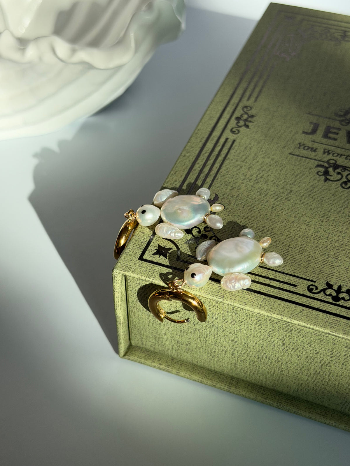 TIDELING | Baroque Pearl Sea Turtle earring or Necklace
