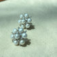 Snowflake Pearl zircon sterling silver Stud Earrings