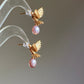 Soaring Bird  Lavender  Pink Pearl Stud Statement Earrings Dainty Everyday Elegance  Romantic Weddings Jewelry Bridesmaid Gift for her