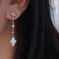 Dainty elegant Dreamworld Baroque cross star Pearl Drop Earring Gold Filled dangle stud earrings