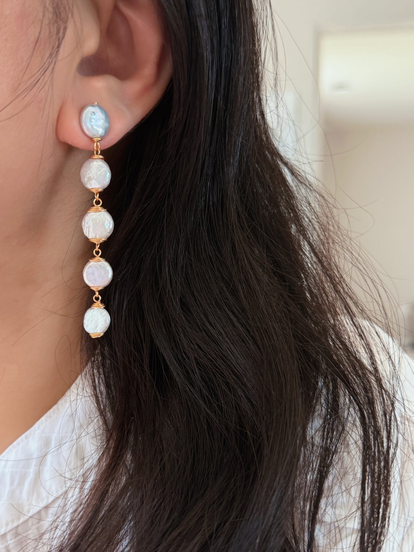LUNA Moonfall baroque Coin Pearl Earrings