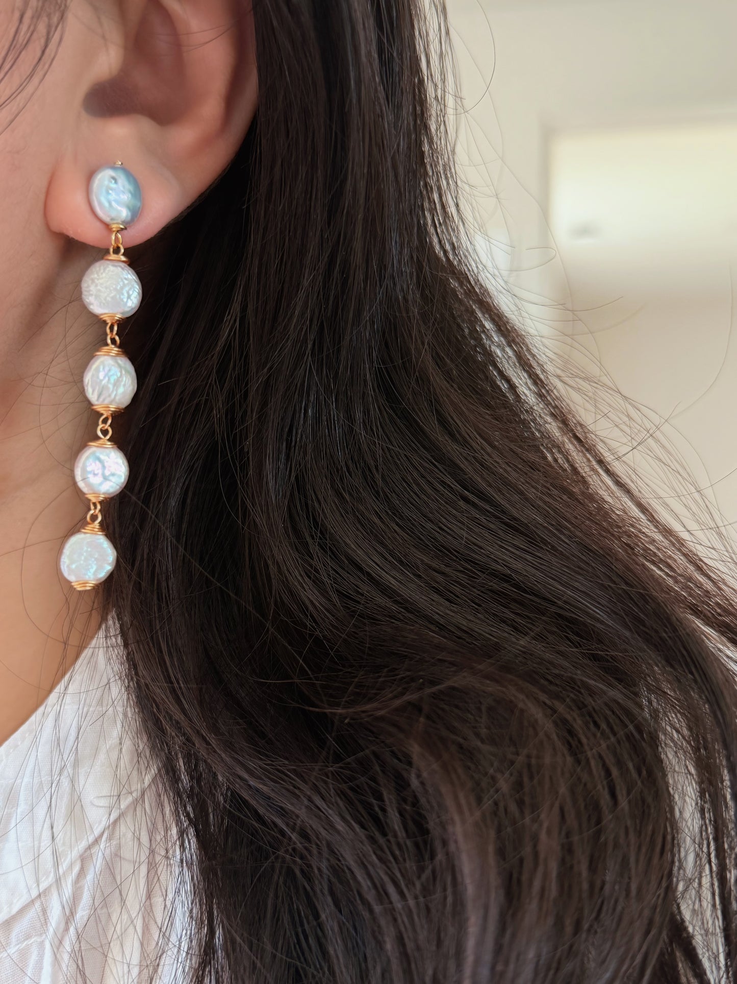 LUNA Moonfall baroque Coin Pearl Earrings