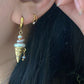 Ice Cream Pearl Drop Earrings Whimsical Gold Huggie Jewelry