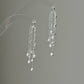 Pearl Waterfall Earrings Long Multi Strand Tassel Dangles