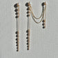 Extra Long Pearl Drop Earrings Asymmetric Gold Chain Dangles Earring