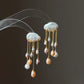 Rainstorm Hand-Drilled Pearl Cloud Earrings | Hand-woven Raindrop Jewelry