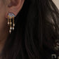 Midnight Deluge Hand-Drilled Pearl Cloud Earrings | Hand-woven Raindrop Jewelry